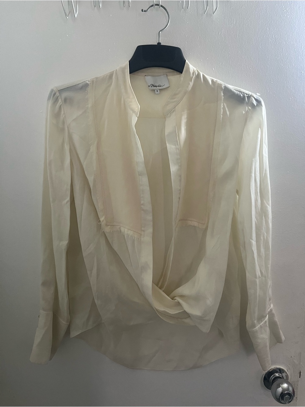 3.1 Phillip Lim Cream Draped Silk-Blend Blouse ❗️please read
